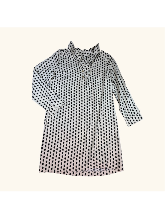 Mud Pie Dresses & Skirts - Mud Pie Polka Dot Dress Women’s Size S 4-6 White Black Ruffle Collar